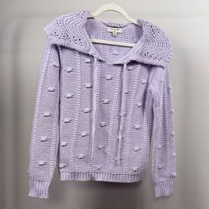 Sandy Liang Lavender Bib Collar Sweater (XXS)